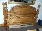 DOUBLE WOODEN chunky bed frame,  Double chunky pine bed....