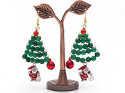 2013 Christmas Design Agate and Carnelian and Santa Claus Earrings